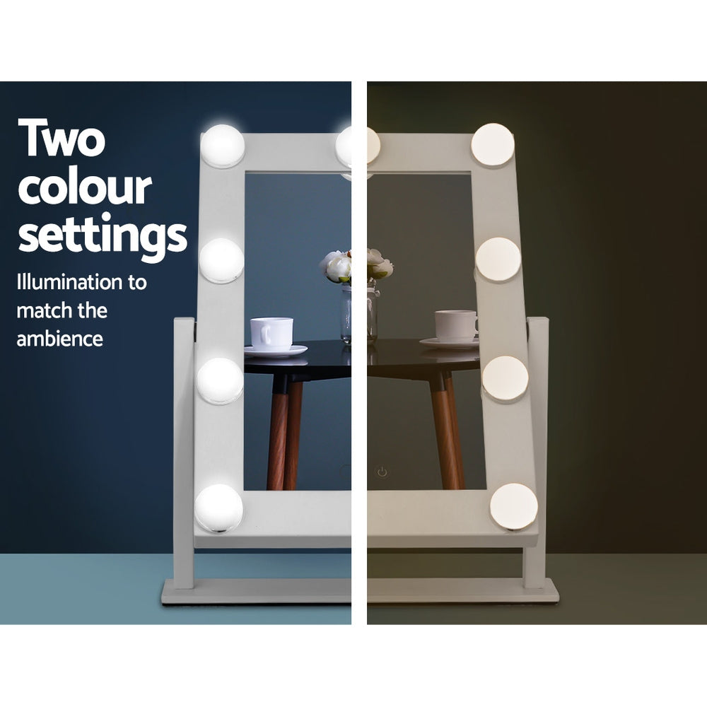 Embellir 30x38cm Hollywood Vanity Makeup Mirror LED Light Rotatable Tabletop