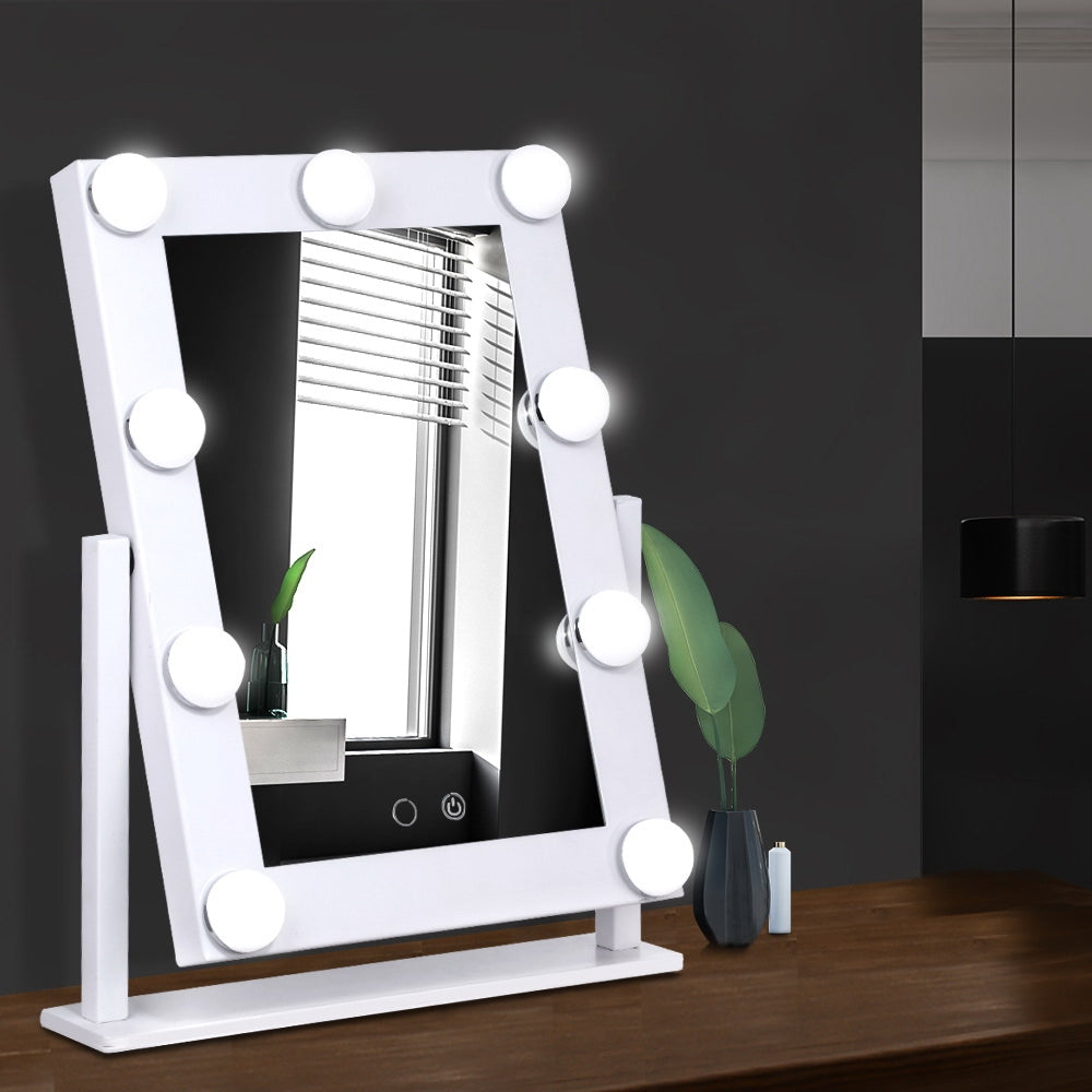 Embellir 30x38cm Hollywood Vanity Makeup Mirror LED Light Rotatable Tabletop