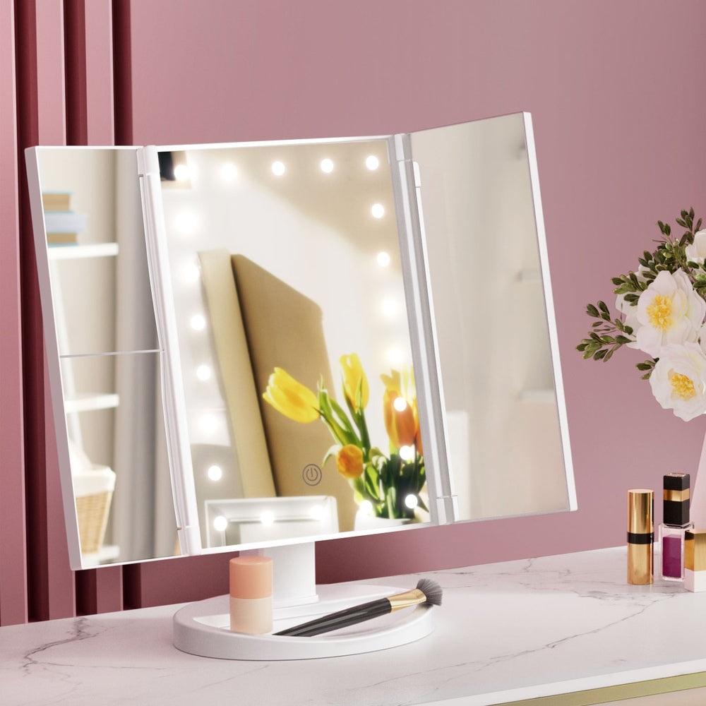 Embellir Tri-fold LED Makeup Mirror with 2X and 3X Magnification