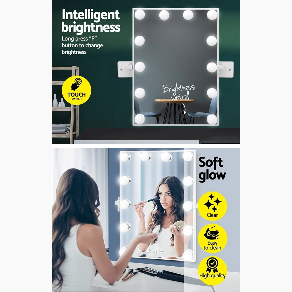 Embellir Hollywood Makeup Mirror 30x40cm Wall Vanity 12 LED Bulbs
