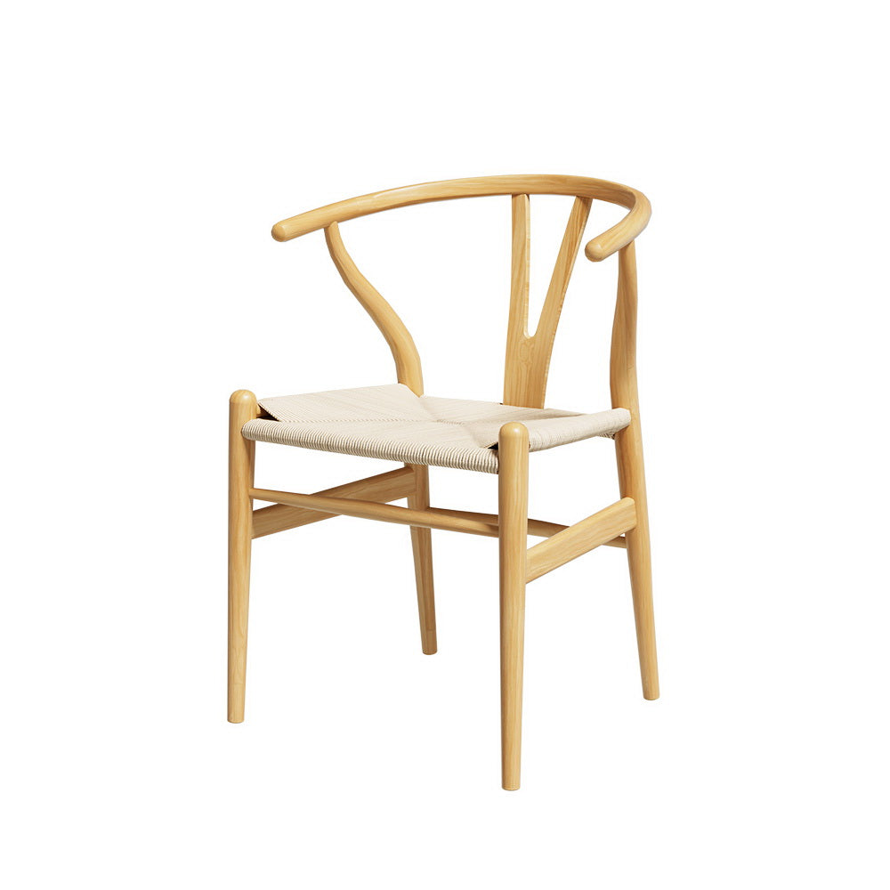 Wishbone Dining Chair Wooden Rattan Seat