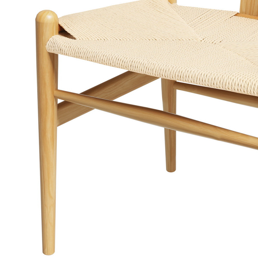 Wishbone Dining Chair Wooden Rattan Seat