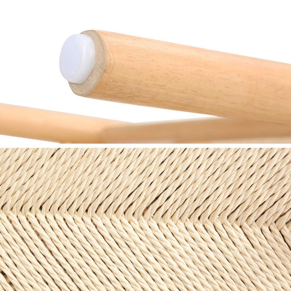 Wishbone Dining Chair Wooden Rattan Seat