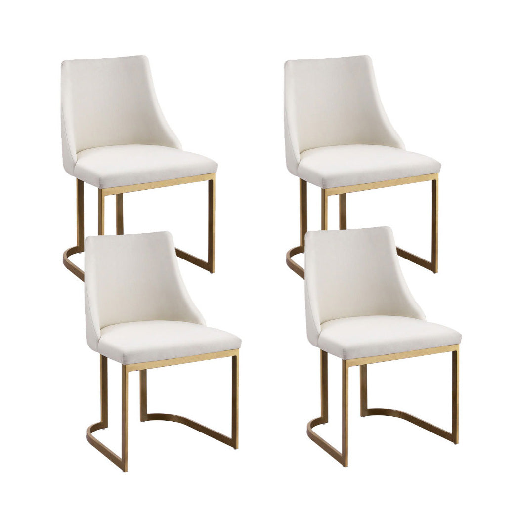 Balen Dining Chairs Set of 4 Linen Fabric Beige