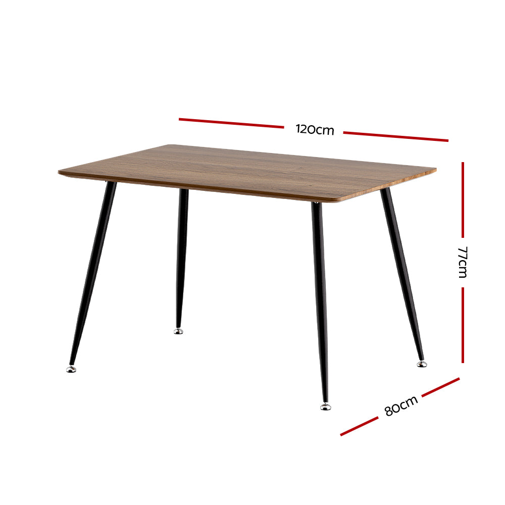 Caleb 4-Seater Dining Table Rectangular Pine/Black
