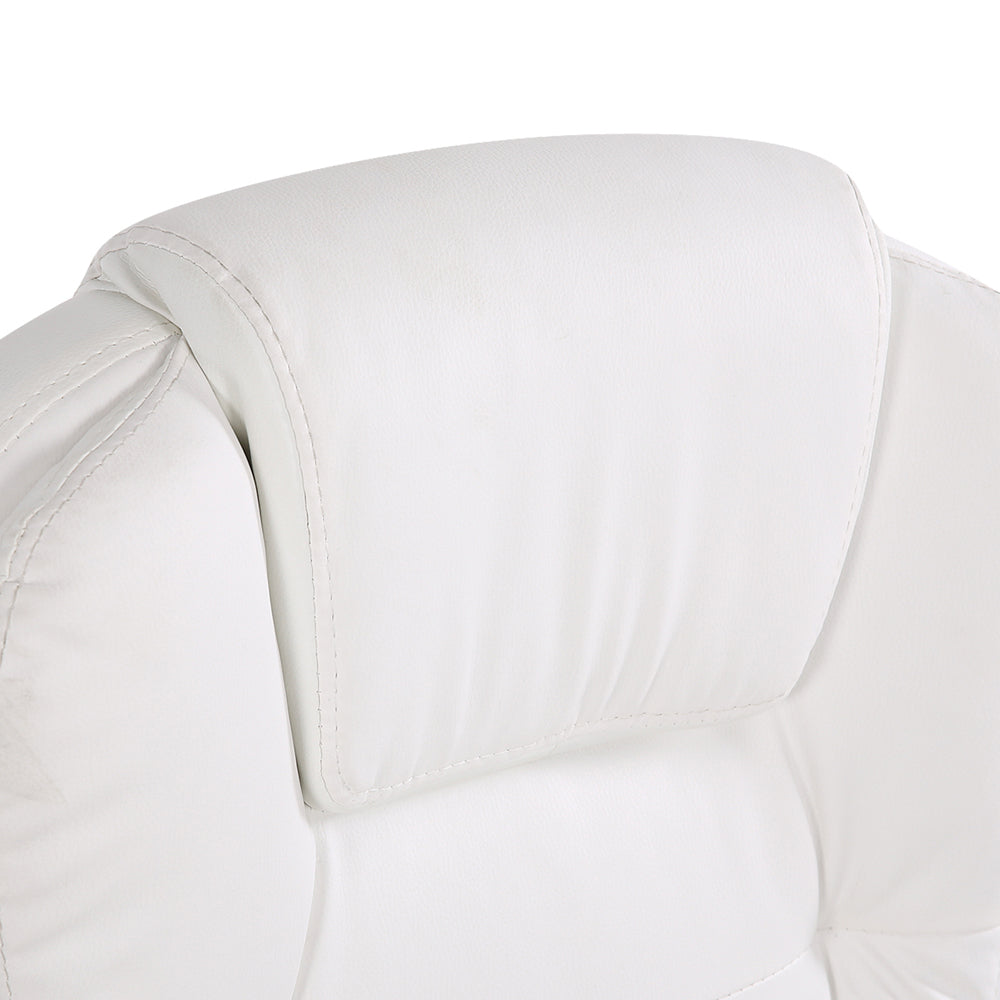 Artiss 8-Point Massage Office Chair Recliner Heated PU White