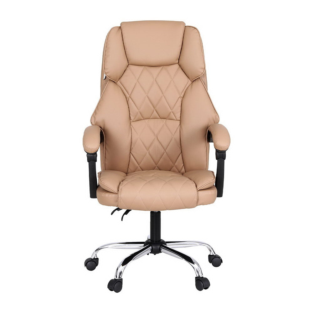 Artiss High Back Massage Office Chair Brown