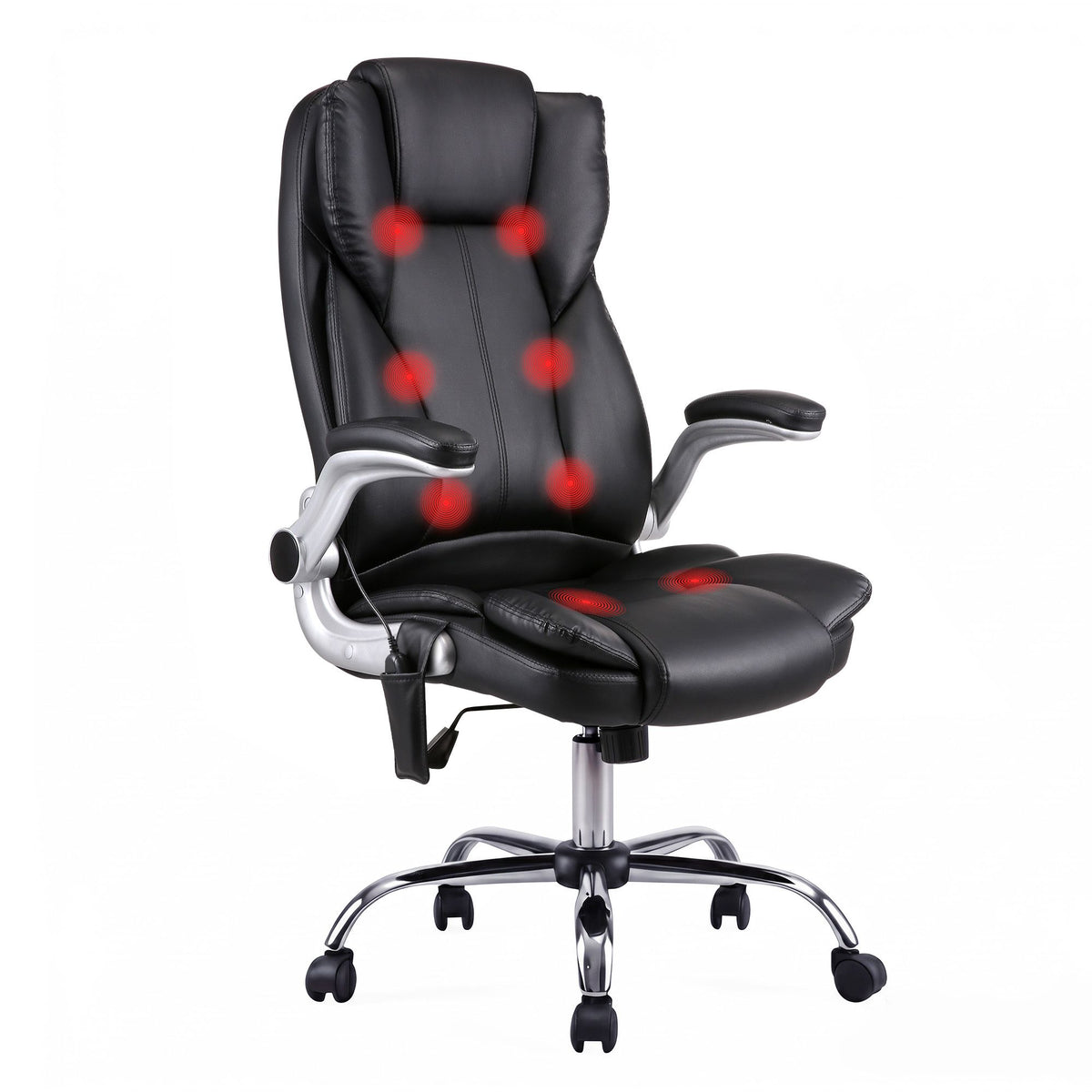 Kuro 8-Point Massage Office Chair PU Leather Black