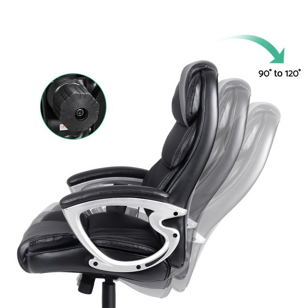 Artiss 8-Point Massage Office Chair Heated PU Black