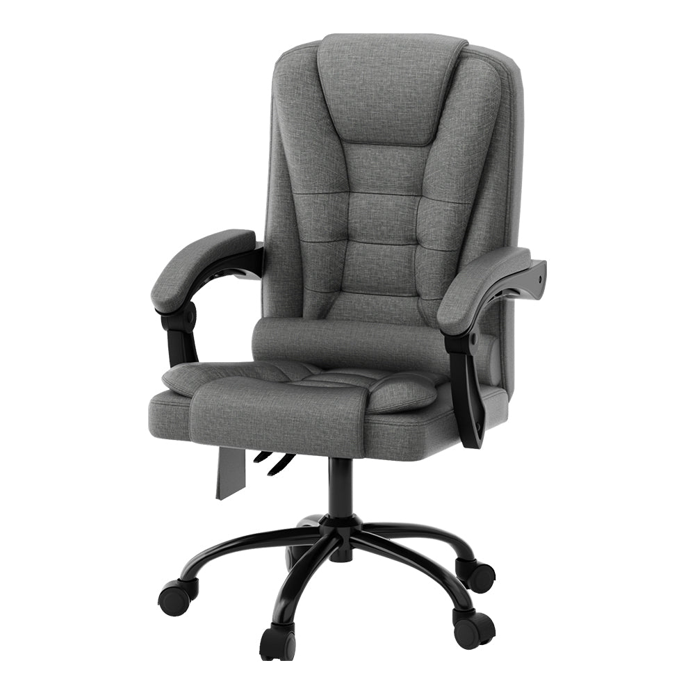Artiss Massage Office Chair Fabric Black Adjustable