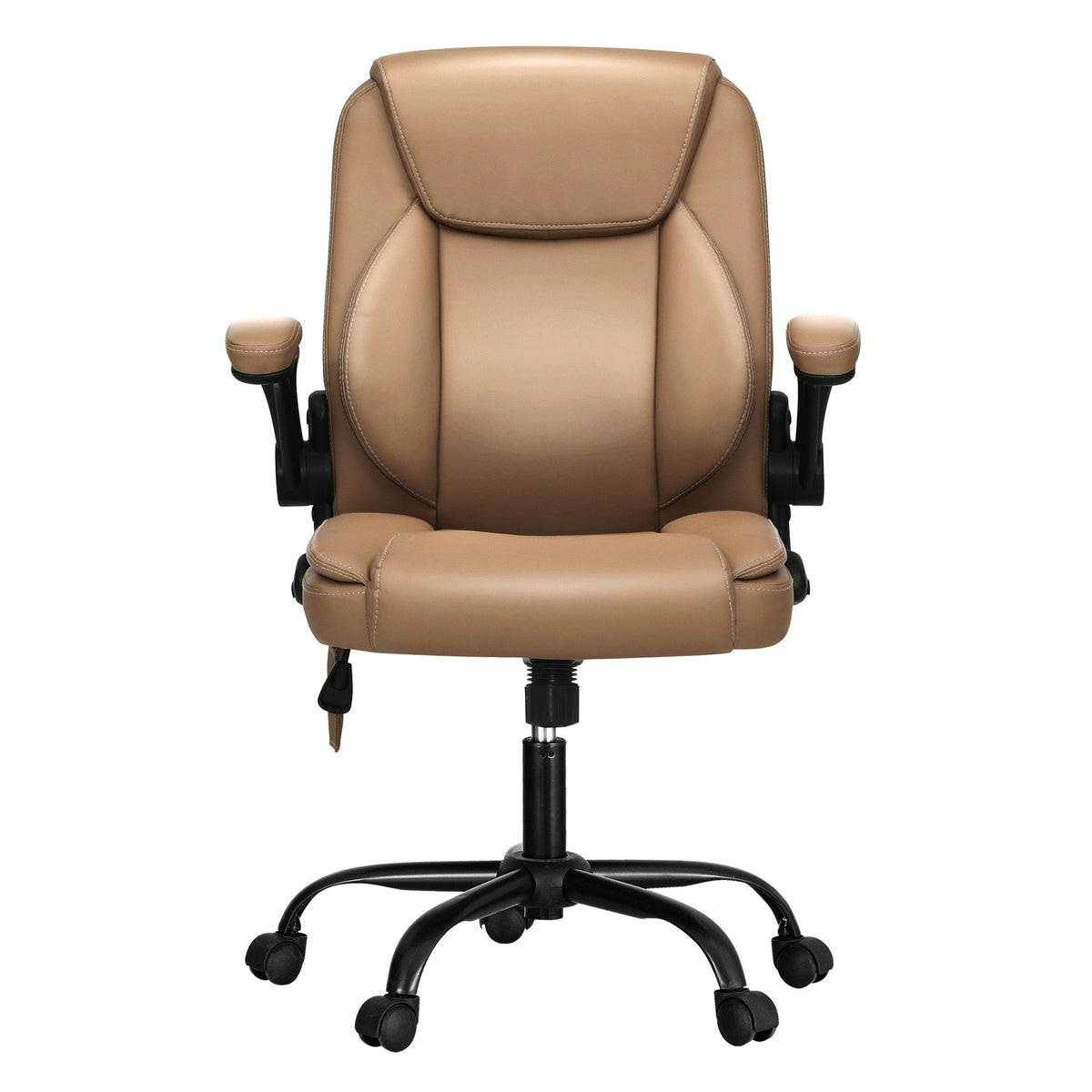 Artiss Mid Back Massage Office Chair Leather Brown
