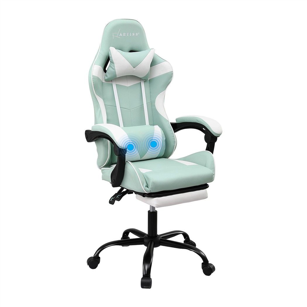 Artiss Ergonomic Gaming Office Chair with Massage Mint Green