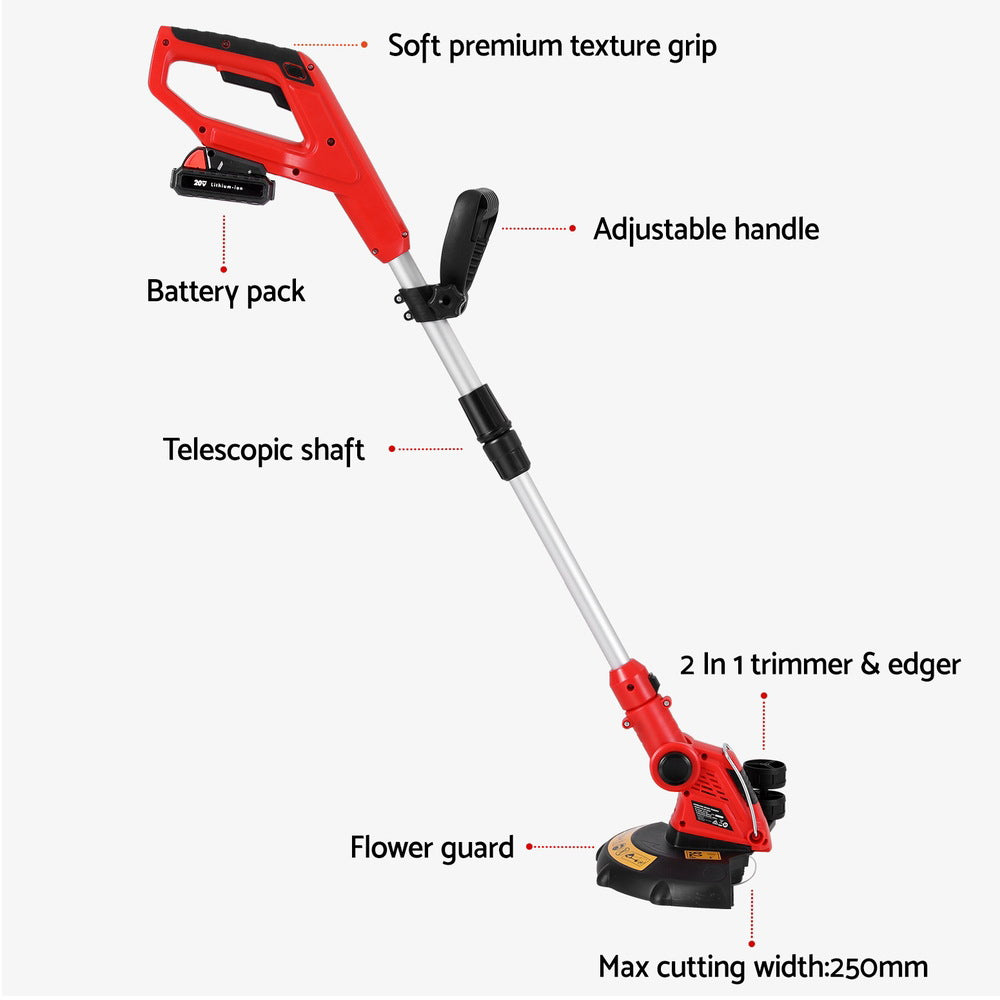 Giantz 20V Cordless Line Trimmer Lightweight Adjustable Garden Tool