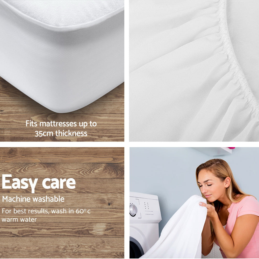 Giselle King Single Bamboo Mattress Protector Water-Resistant