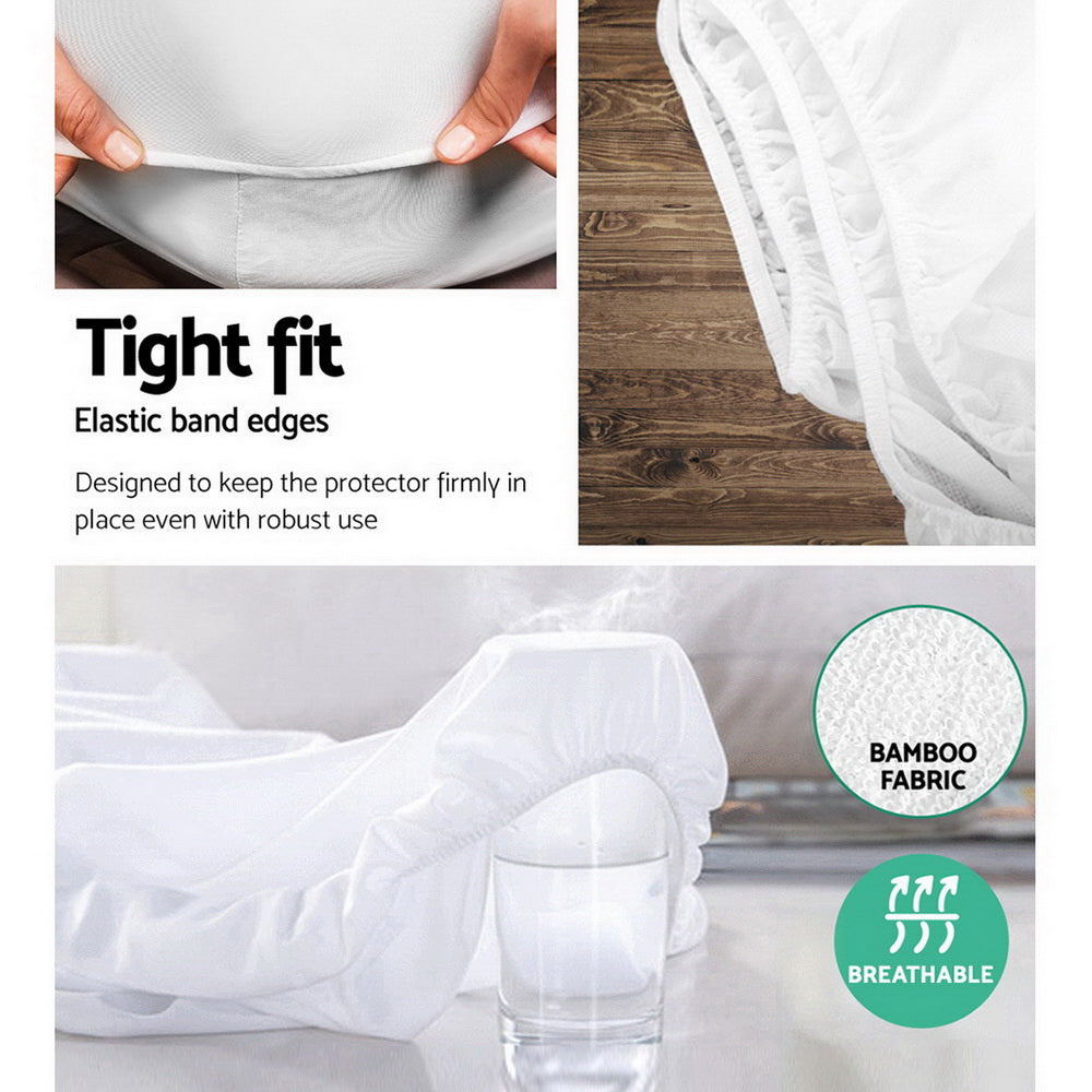 Giselle King Single Bamboo Mattress Protector Water-Resistant