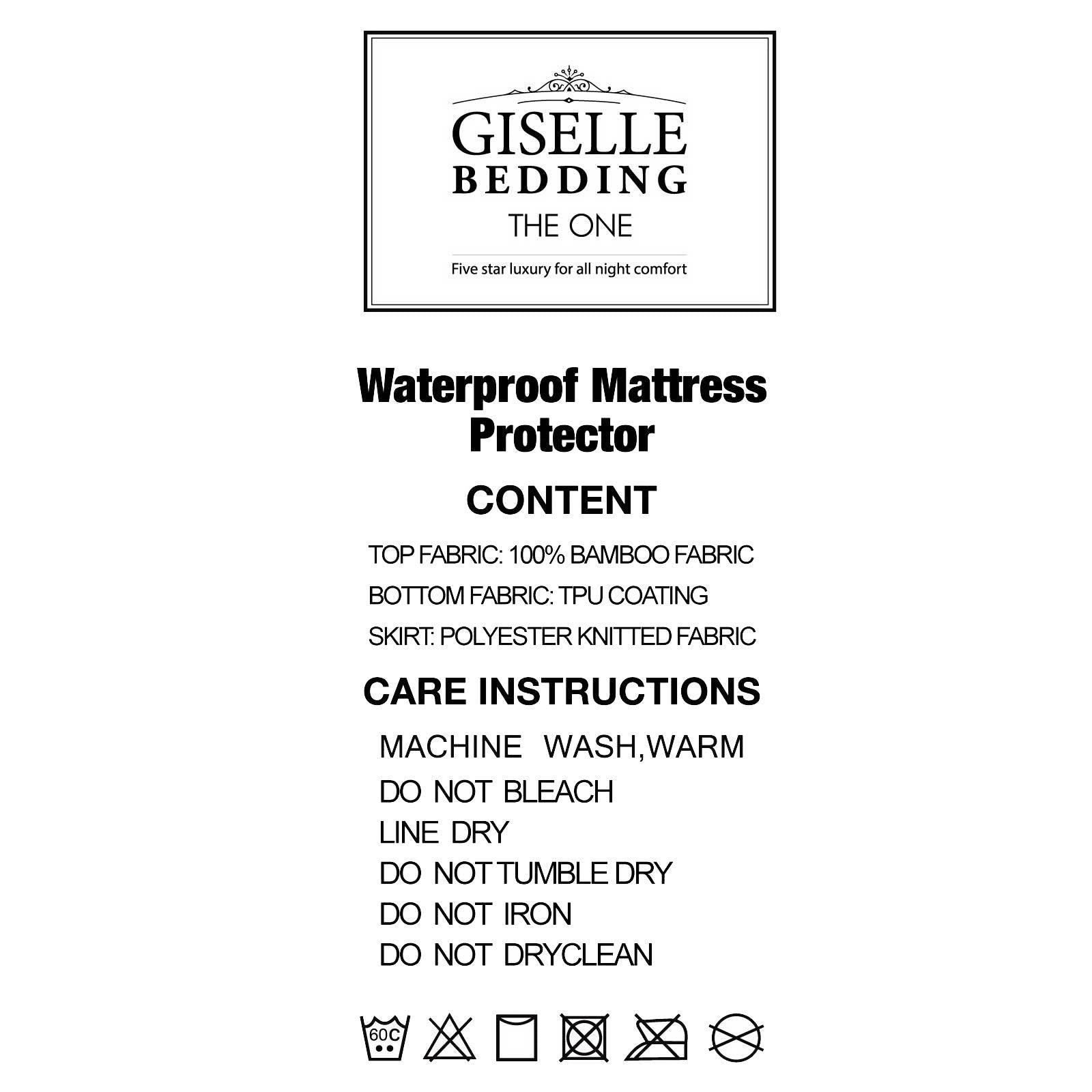 Giselle King Single Bamboo Mattress Protector Water-Resistant