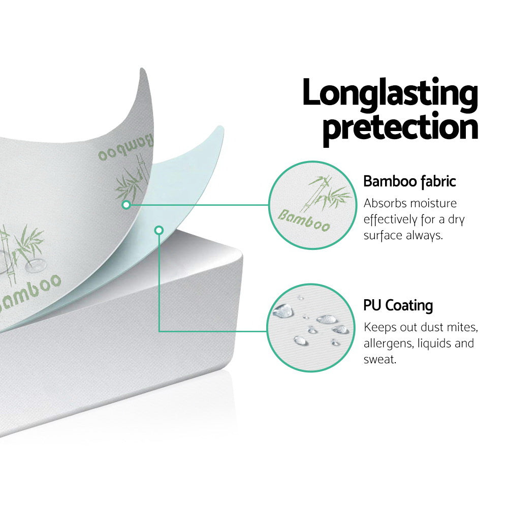 Giselle King Mattress Protector Bamboo Water-Resistant
