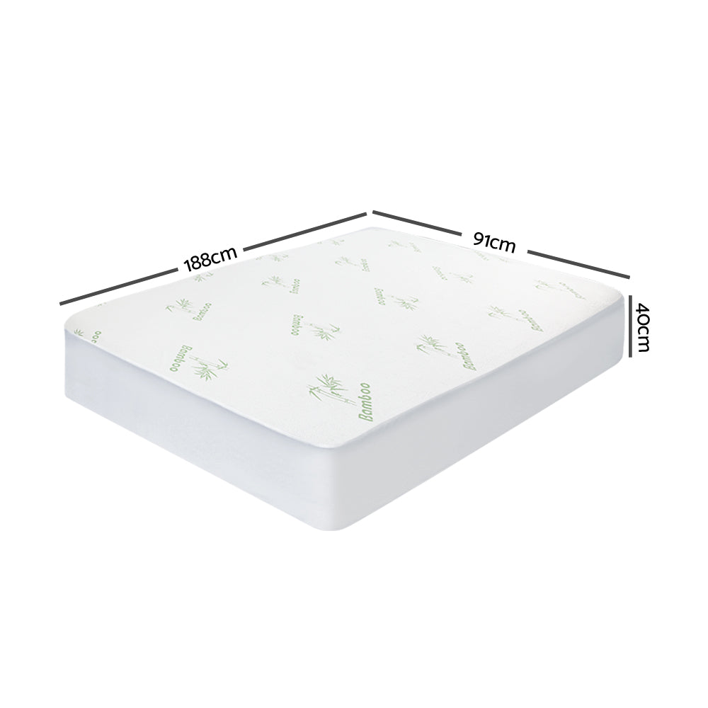 Giselle Single Mattress Protector Bamboo Water-Resistant