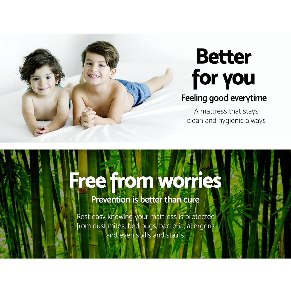 Giselle Single Mattress Protector Bamboo Water-Resistant