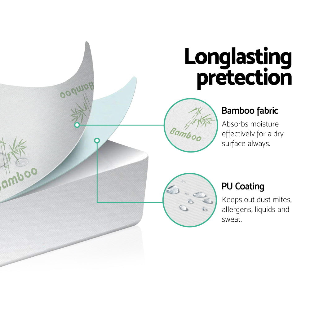 Giselle Single Mattress Protector Bamboo Water-Resistant