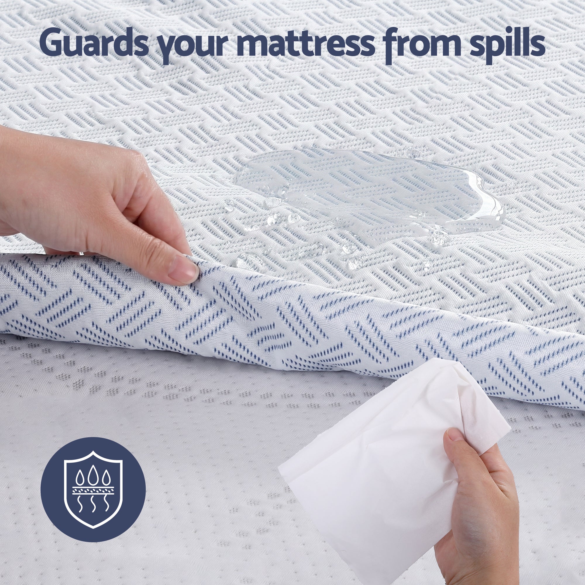 Giselle Cooling Mattress Protector Waterproof Deep Pocket Fitted Cover Queen