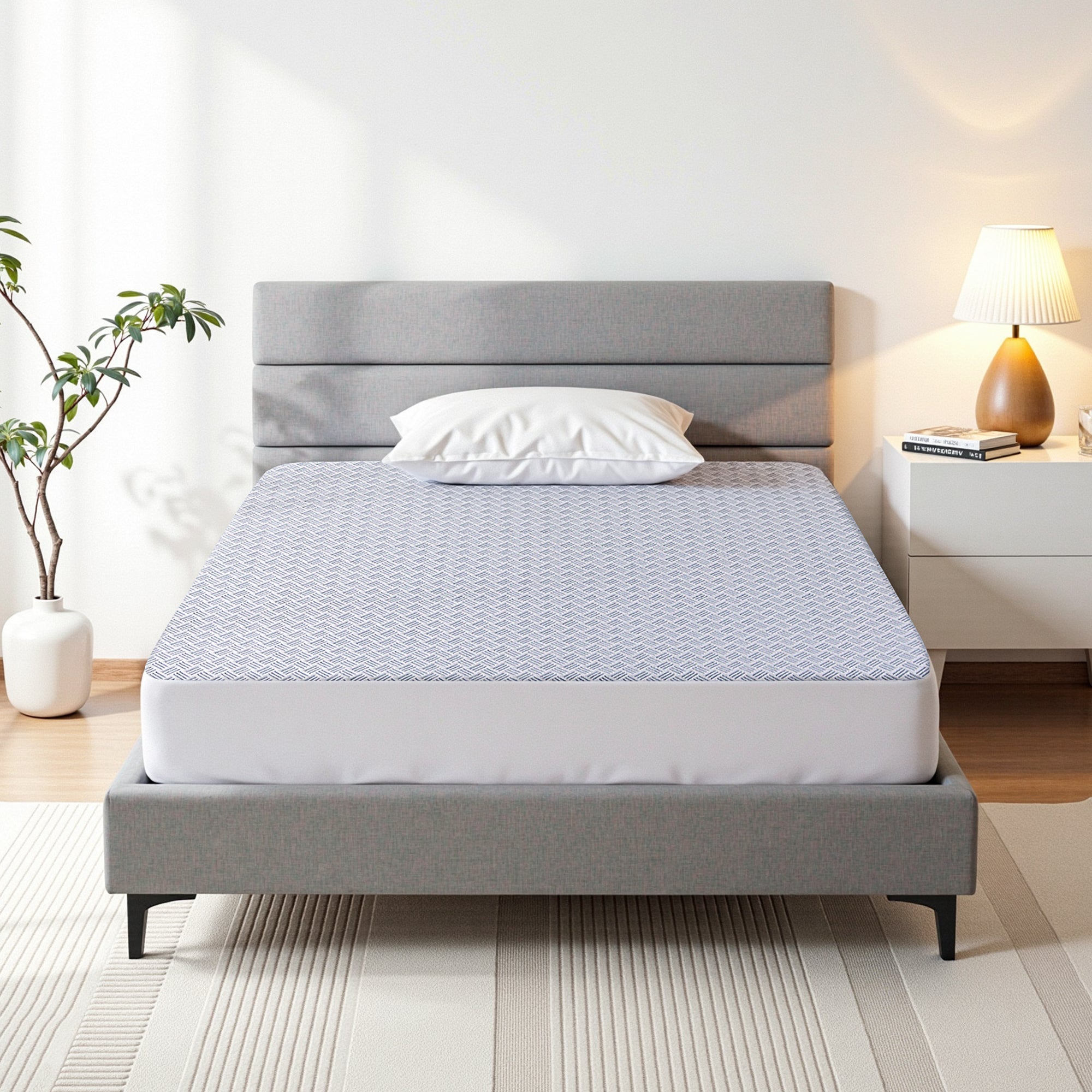 Giselle Cooling Mattress Protector Waterproof Deep Pocket Fitted Cover Single