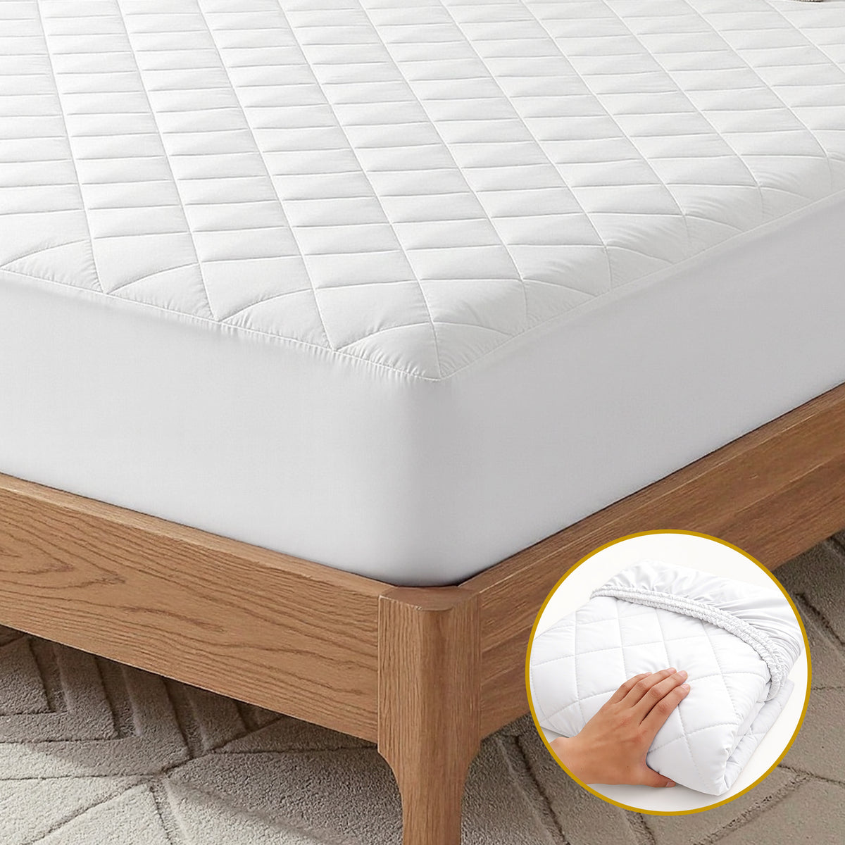 Giselle Bedding Waterproof Cotton Mattress Protector King Single