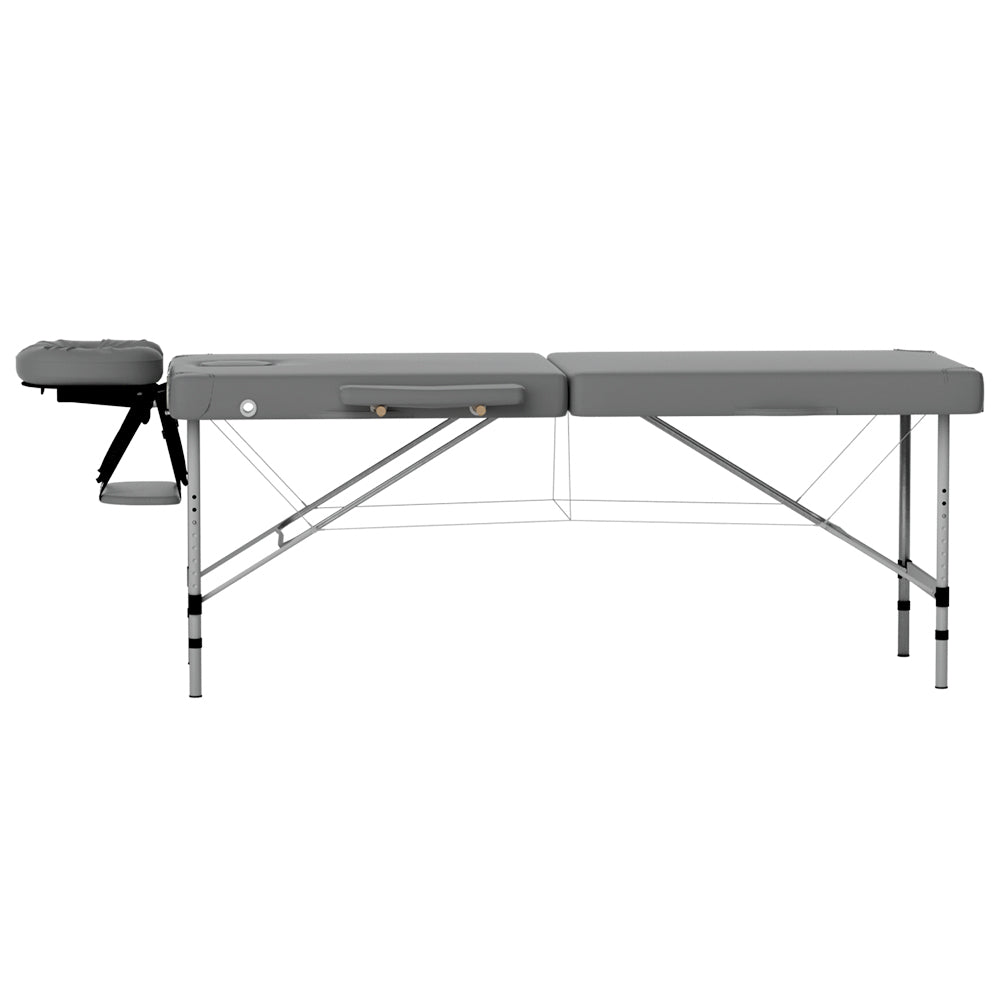 Zenses 55cm Portable Aluminium Massage Table 2 Fold Grey