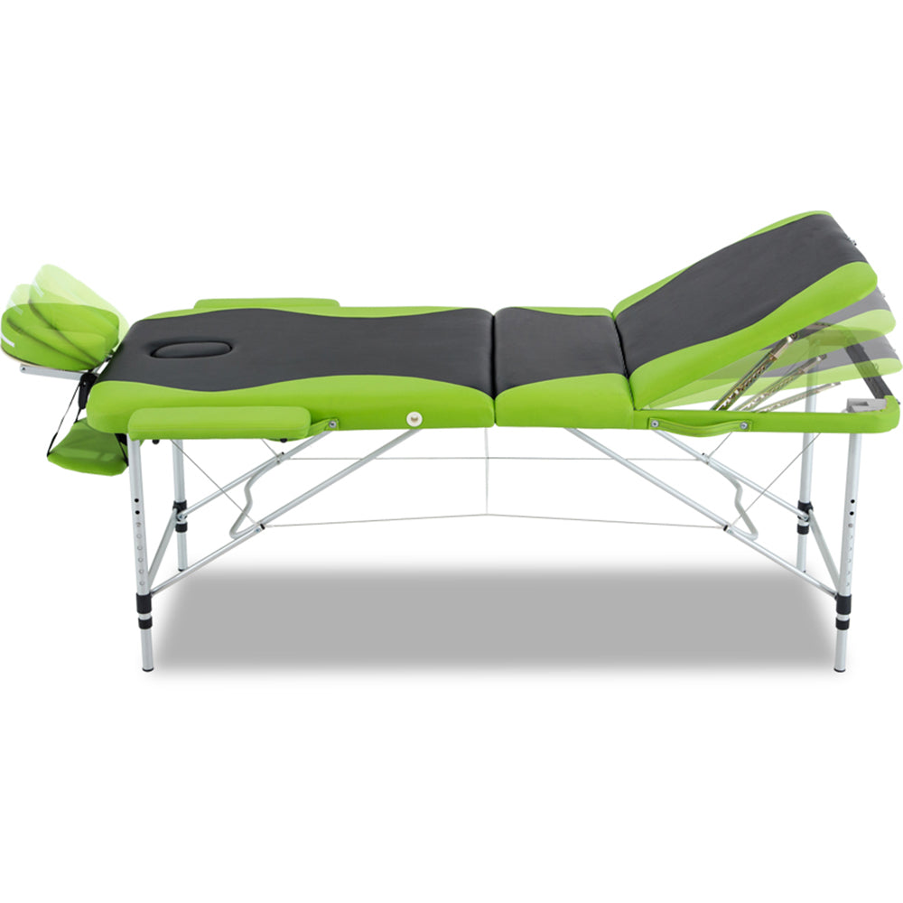 Zenses 75cm Portable 3-Fold Aluminium Massage Table Green
