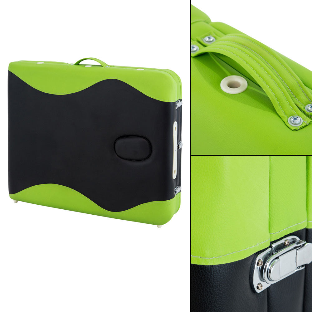 Zenses 75cm Portable 3-Fold Aluminium Massage Table Green