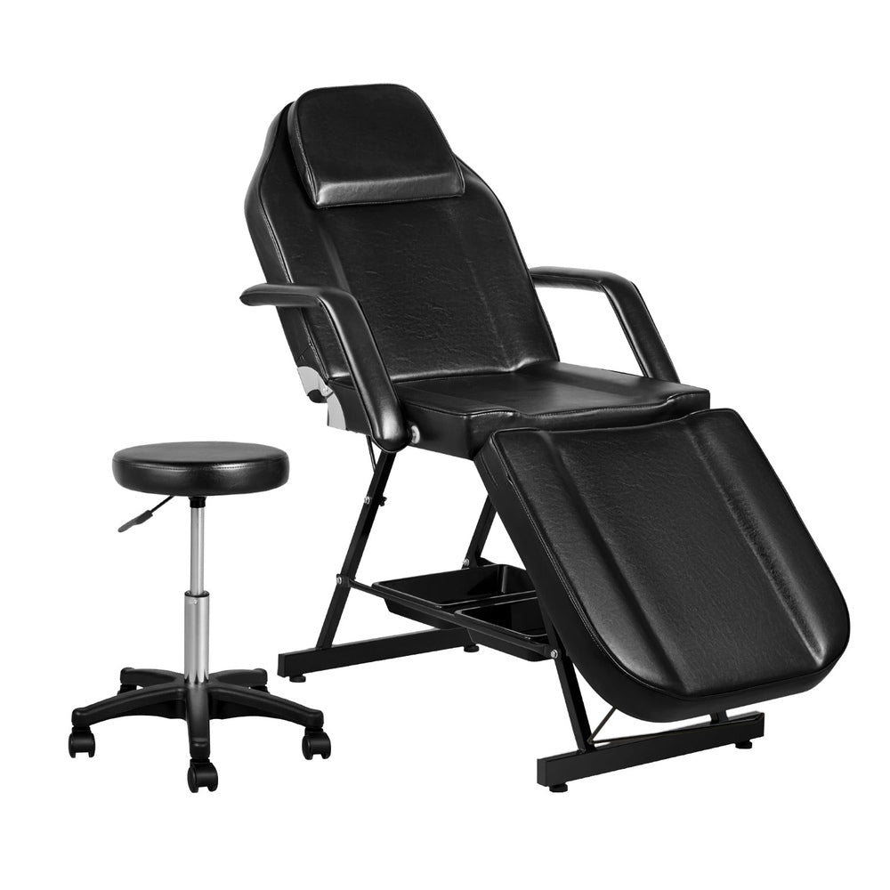Zenses 3-Fold Adjustable Massage Table Salon Bed Black