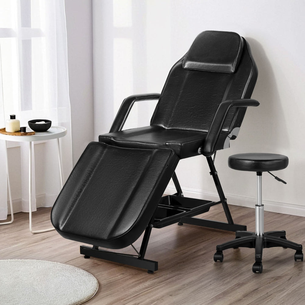 Zenses 3-Fold Adjustable Massage Table Salon Bed Black