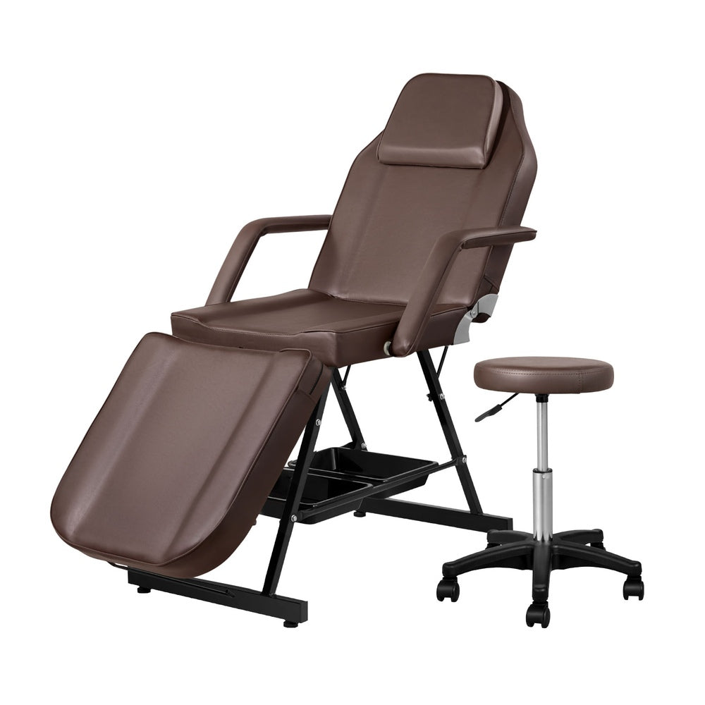 Zenses 3-Fold Adjustable Massage Table Salon Bed Brown