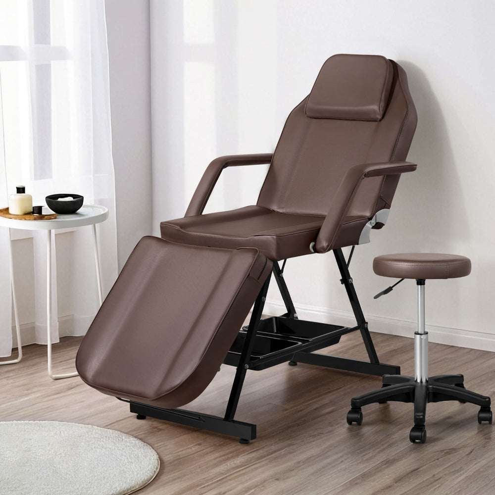 Zenses 3-Fold Adjustable Massage Table Salon Bed Brown