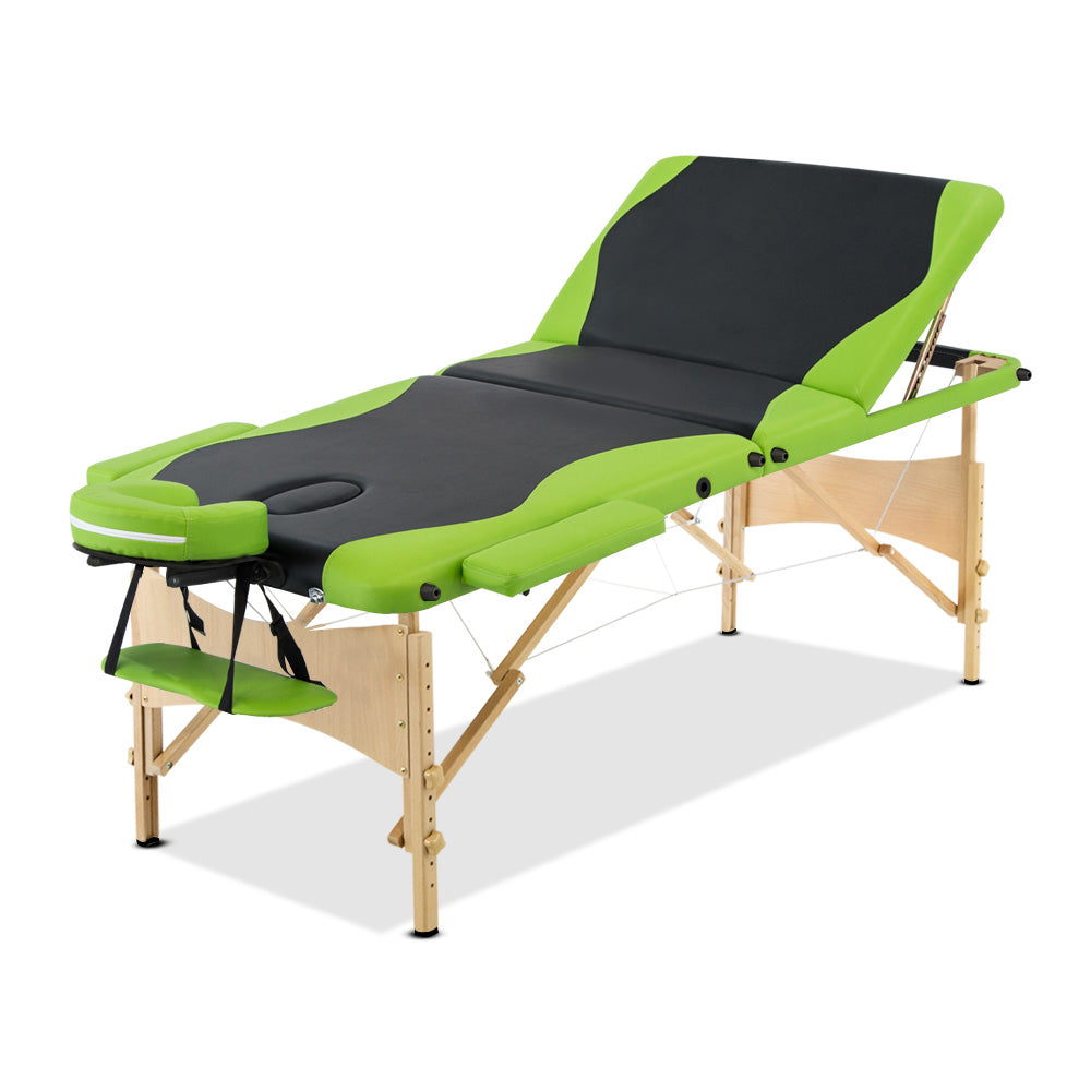 Zenses 70cm Portable Wooden Massage Table Green