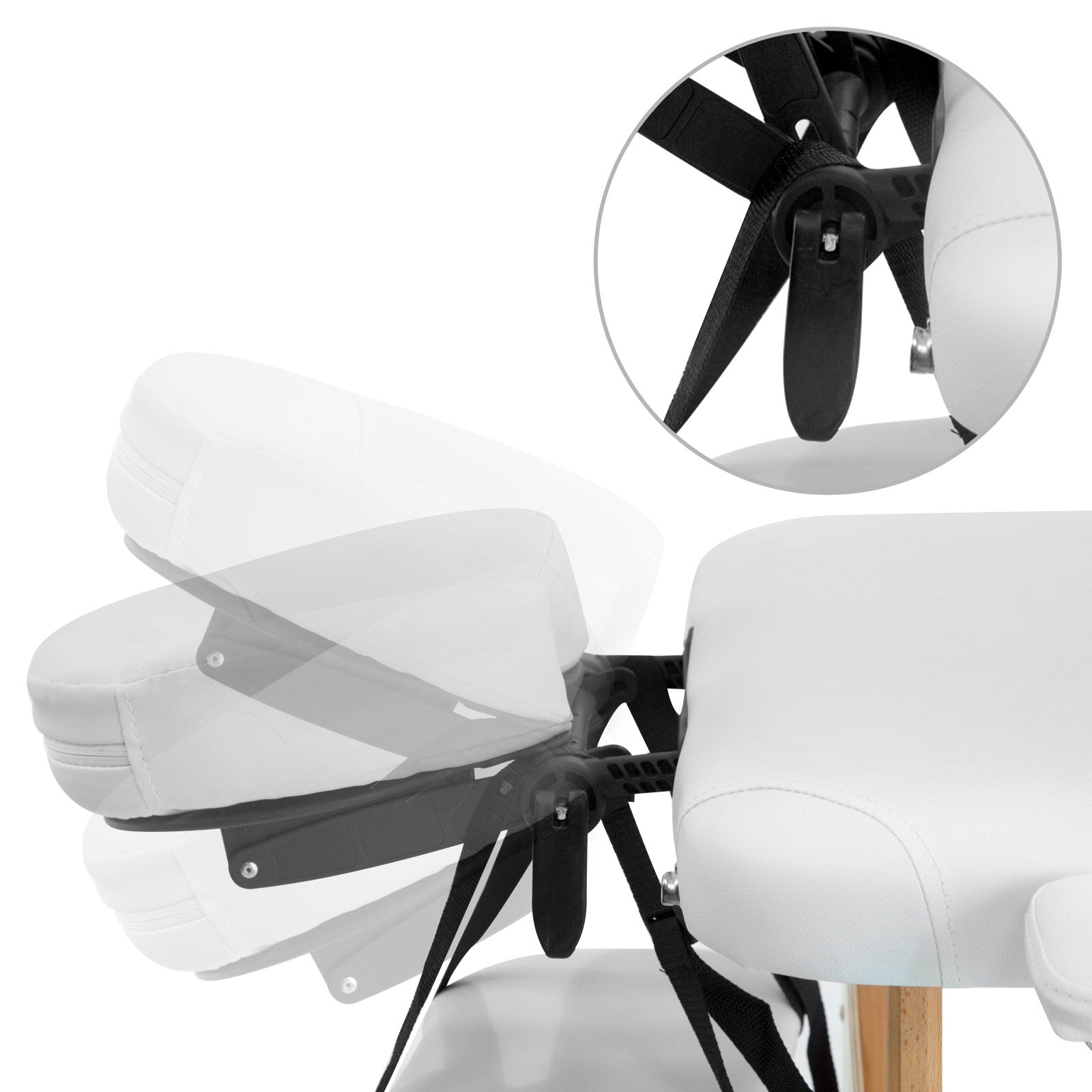 Zenses 70cm Portable 3 Fold Wooden Massage Table White