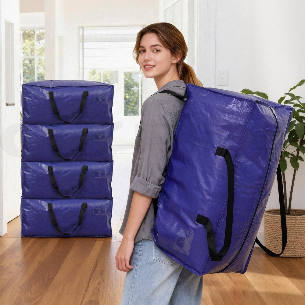 Artiss Moving Bags Heavy Duty Backpack Straps Extra Large 5 Pack Blue