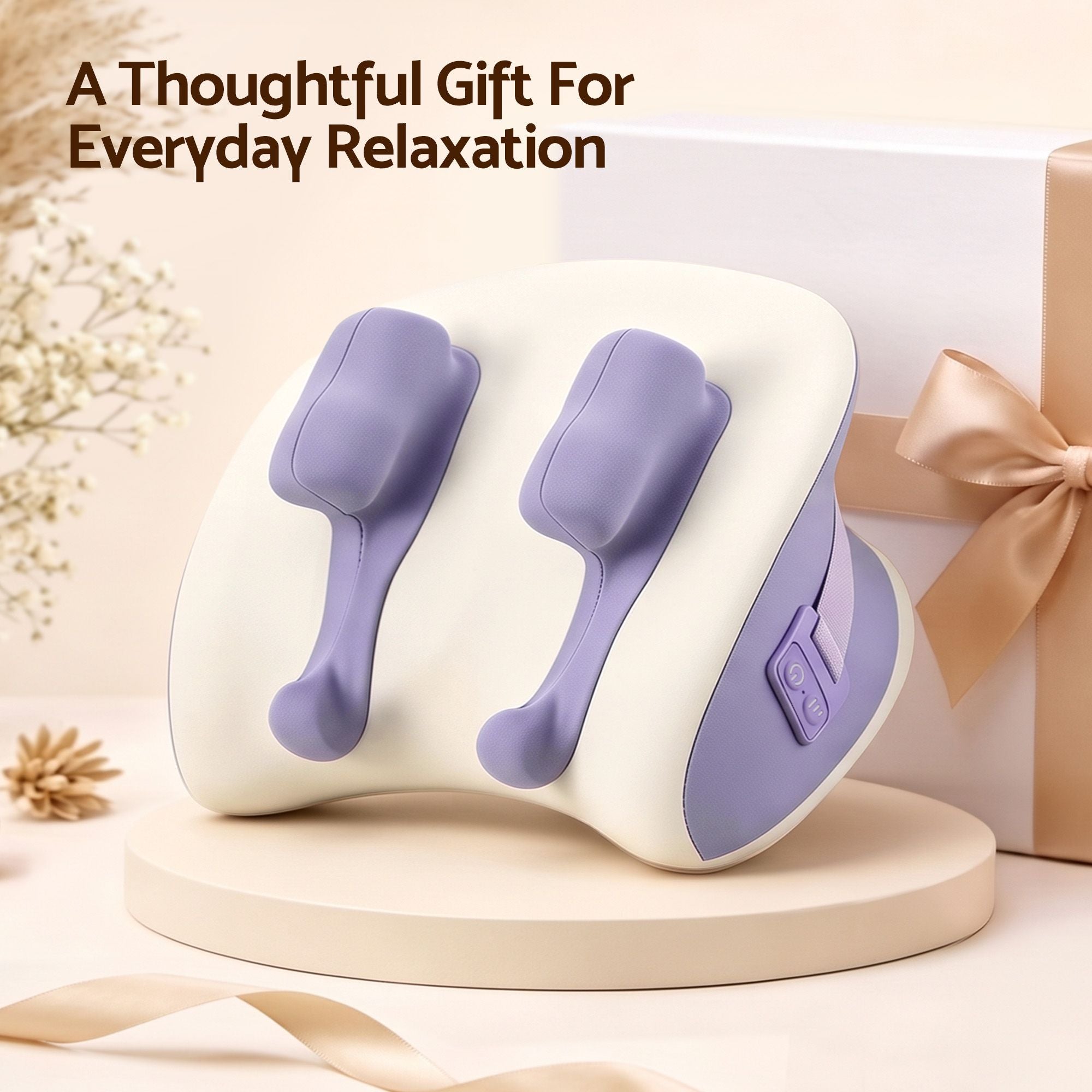 Livemor Neck & Shoulder Massage Pillow with Heat, Cordless 4D Kneading Massager for Home & Office