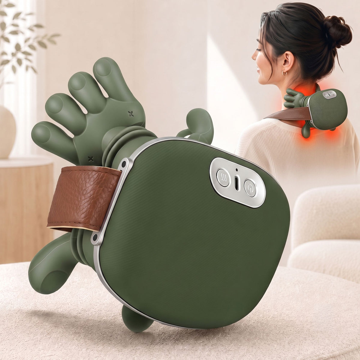 Livemor Electric Neck and Shoulder Massager with Heat, Wireless