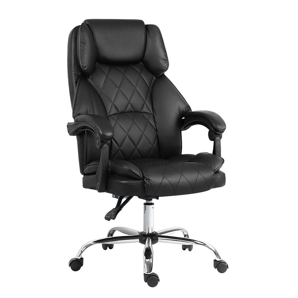 Camelon Executive Office Chair Leather Recliner Black