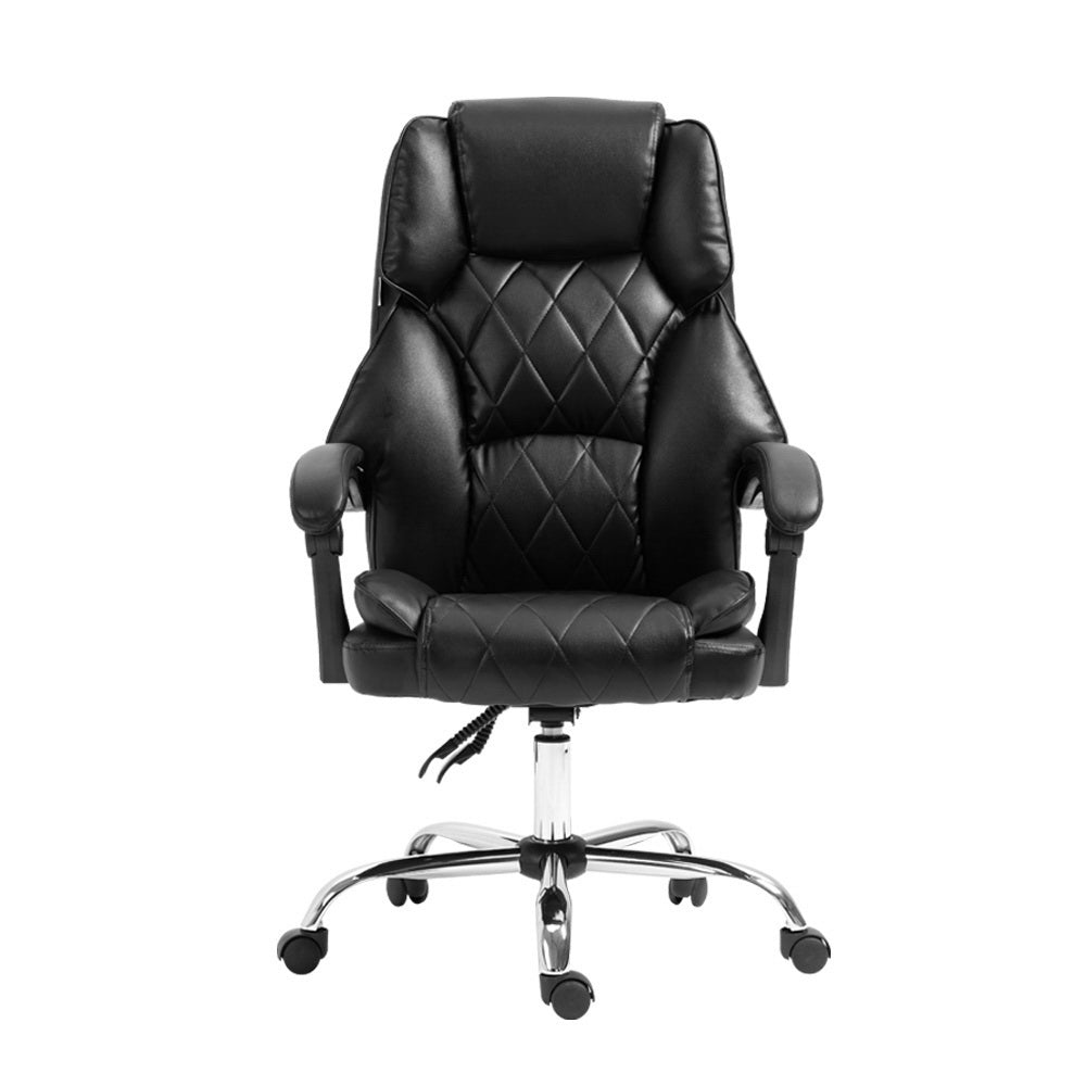 Camelon Executive Office Chair Leather Recliner Black