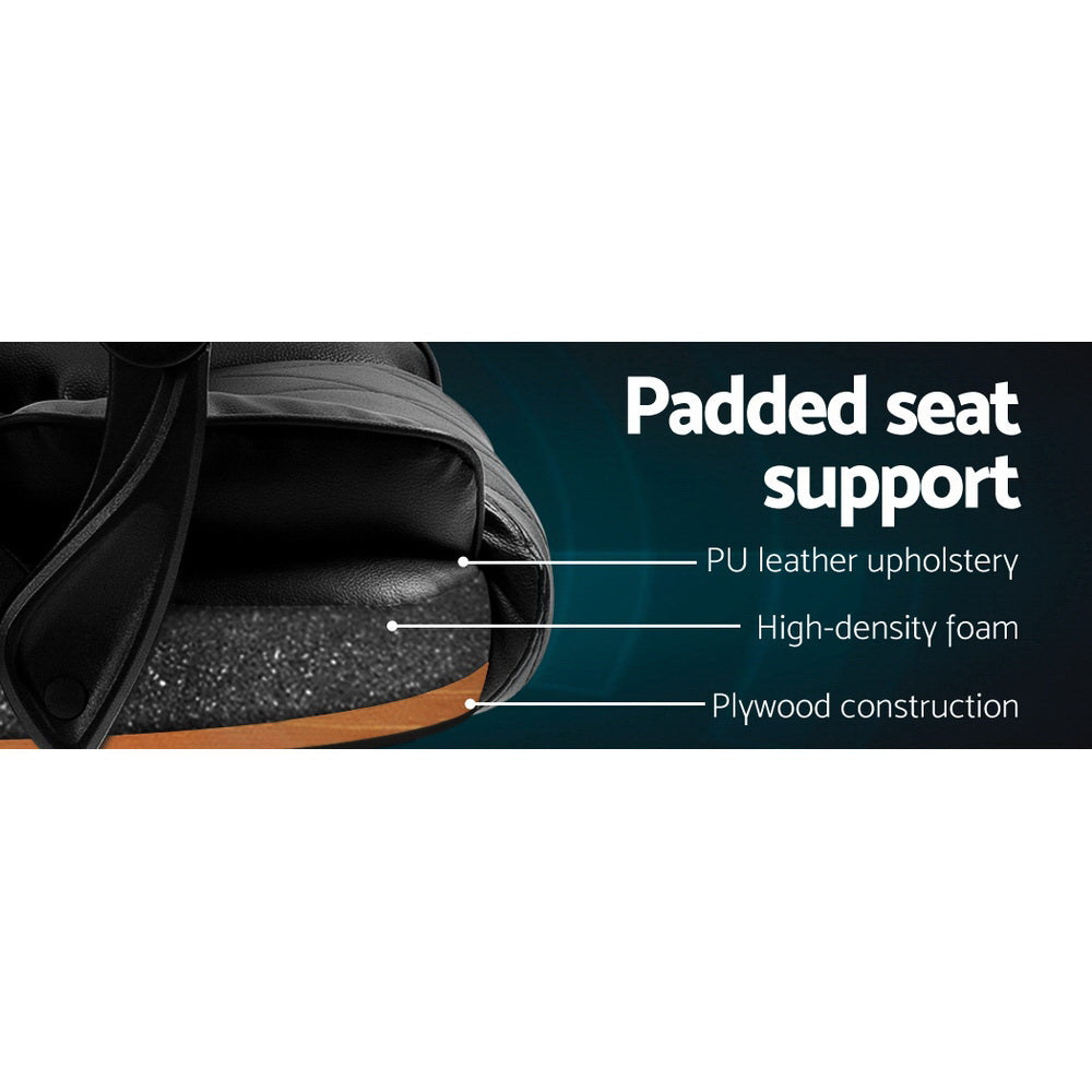 Camelon Executive Office Chair Leather Recliner Black