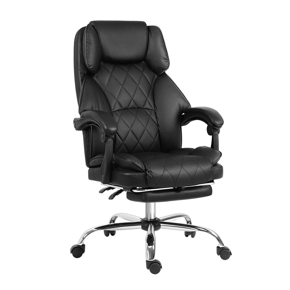 Flexi Executive Office Chair Leather Footrest Black