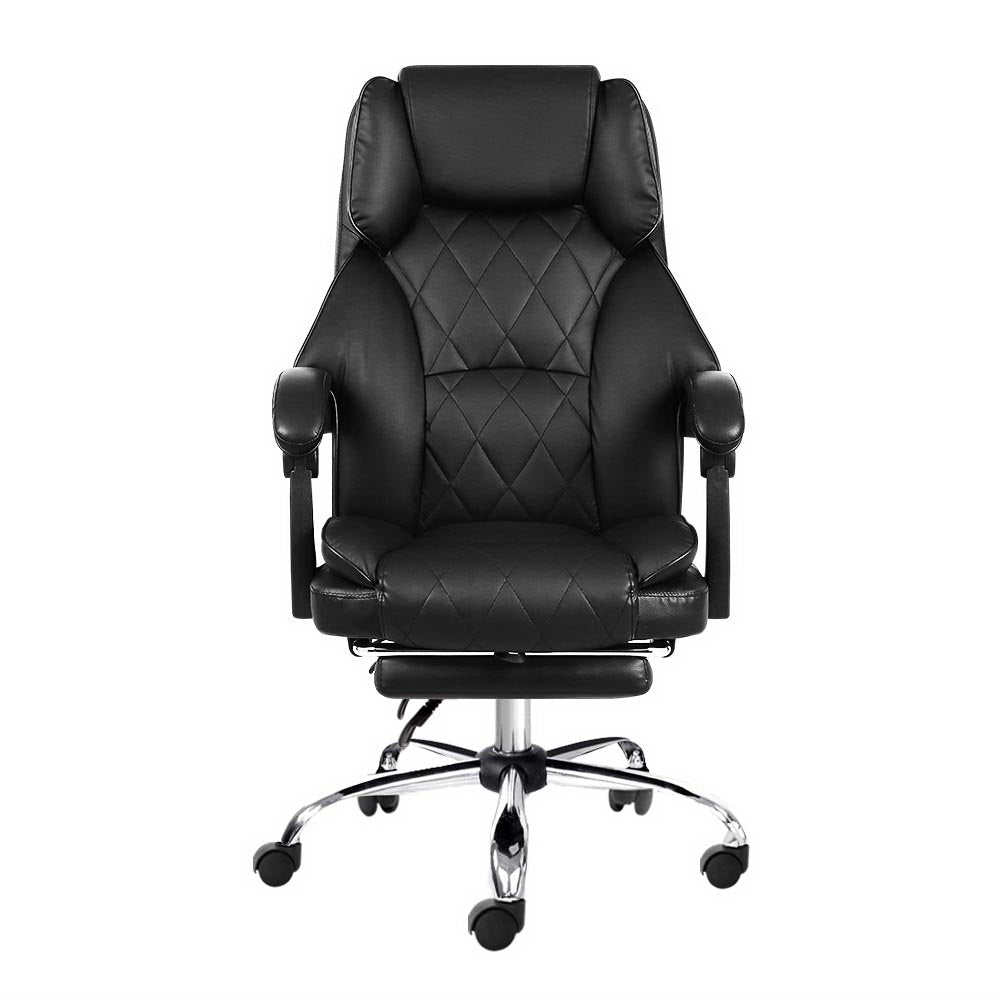 Flexi Executive Office Chair Leather Footrest Black
