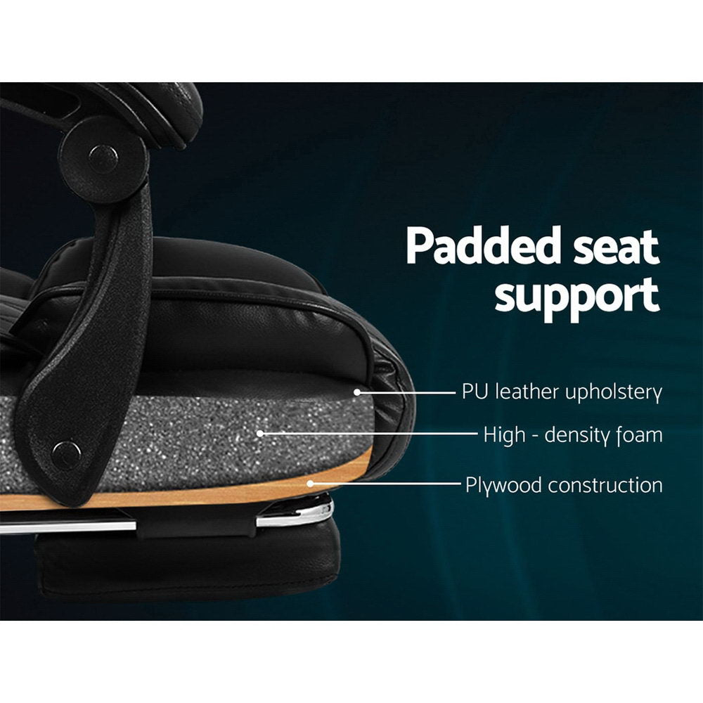 Flexi Executive Office Chair Leather Footrest Black