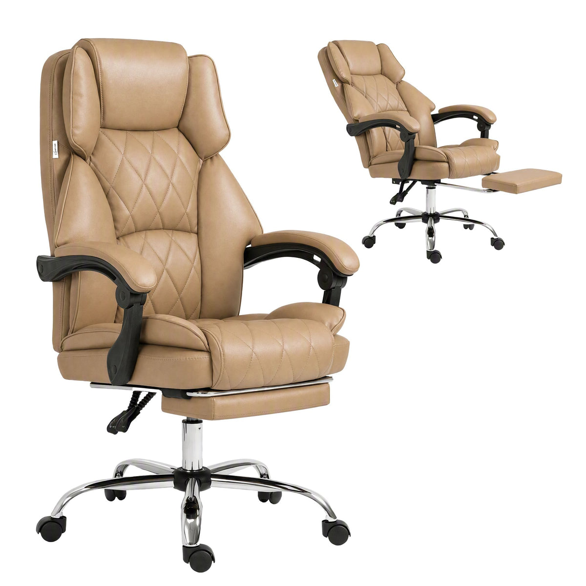 Flexi Executive Office Chair Leather Footrest Espresso