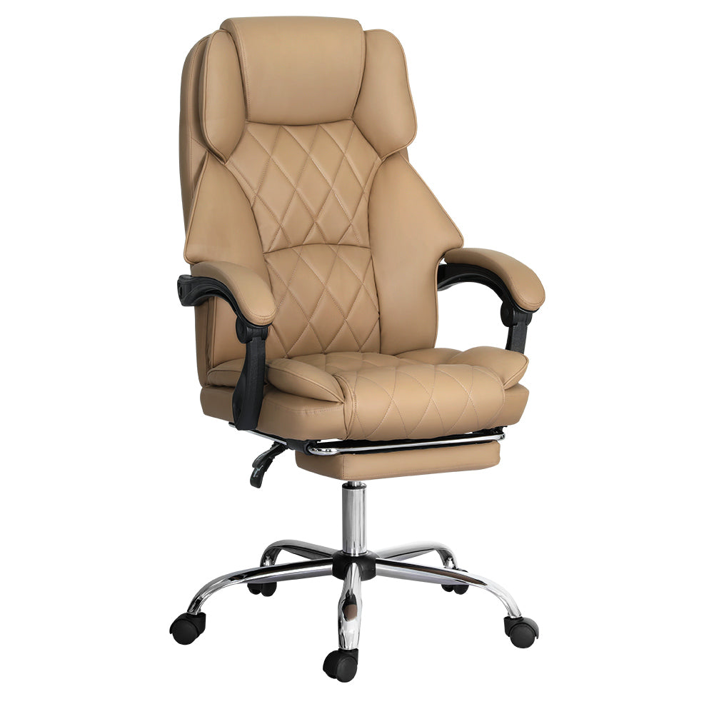 Flexi Executive Office Chair Leather Footrest Espresso