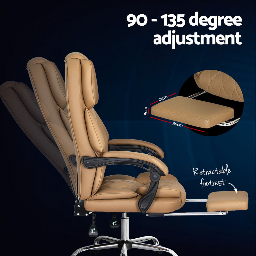 Flexi Executive Office Chair Leather Footrest Espresso