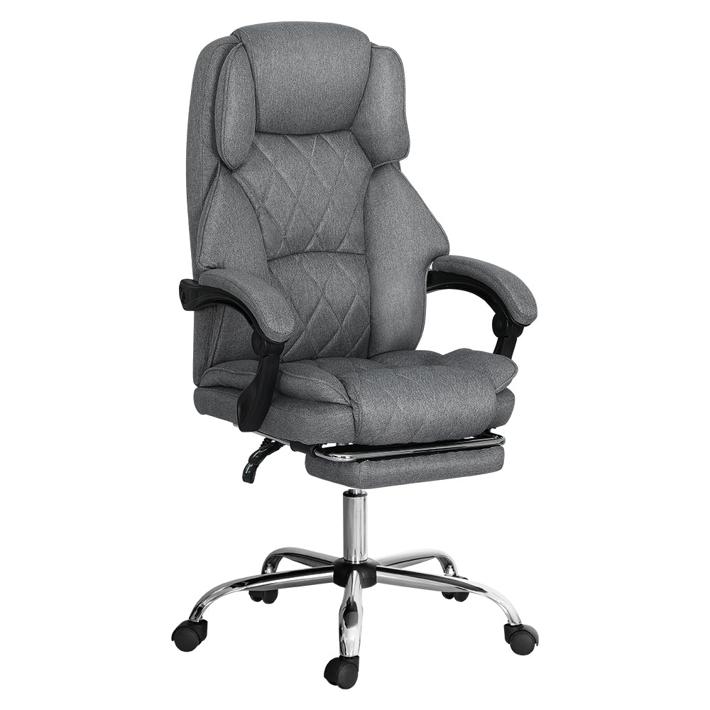 Artiss Executive Office Chair Grey Footrest High-Back Recliner