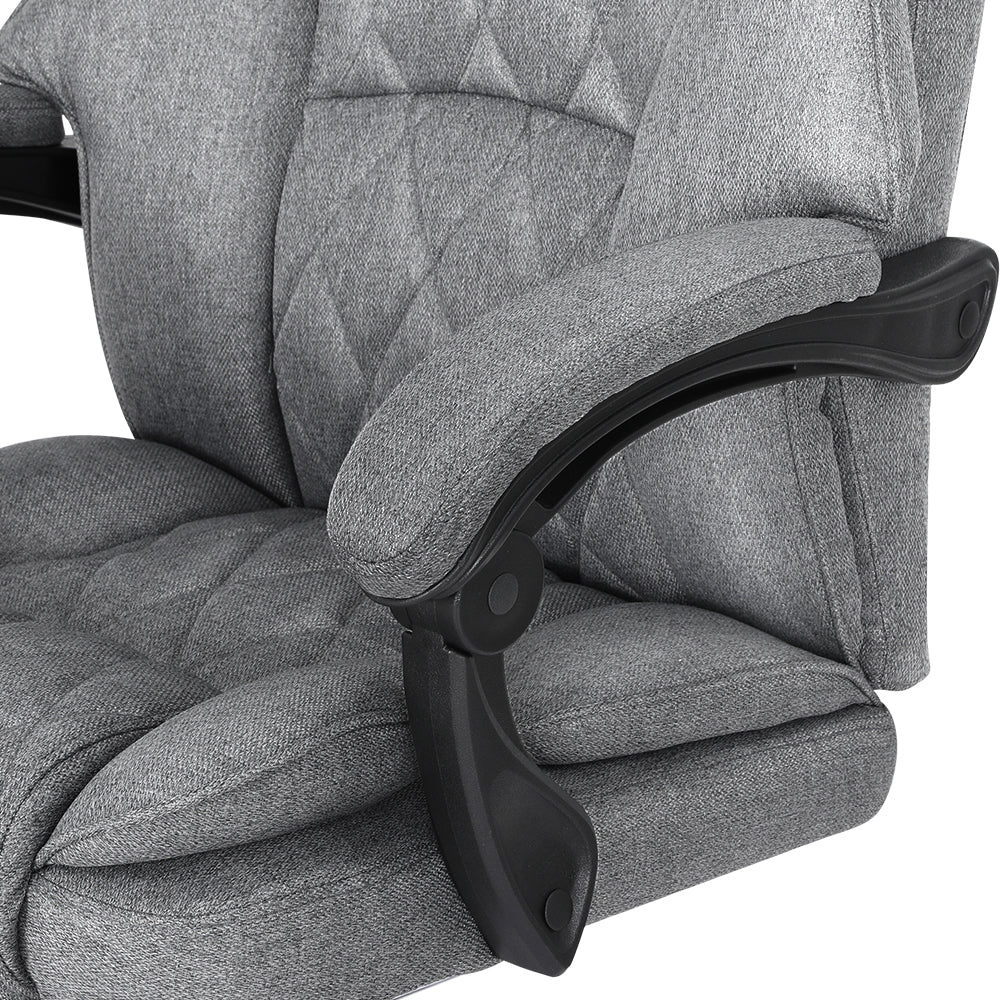 Artiss Executive Office Chair Grey Footrest High-Back Recliner